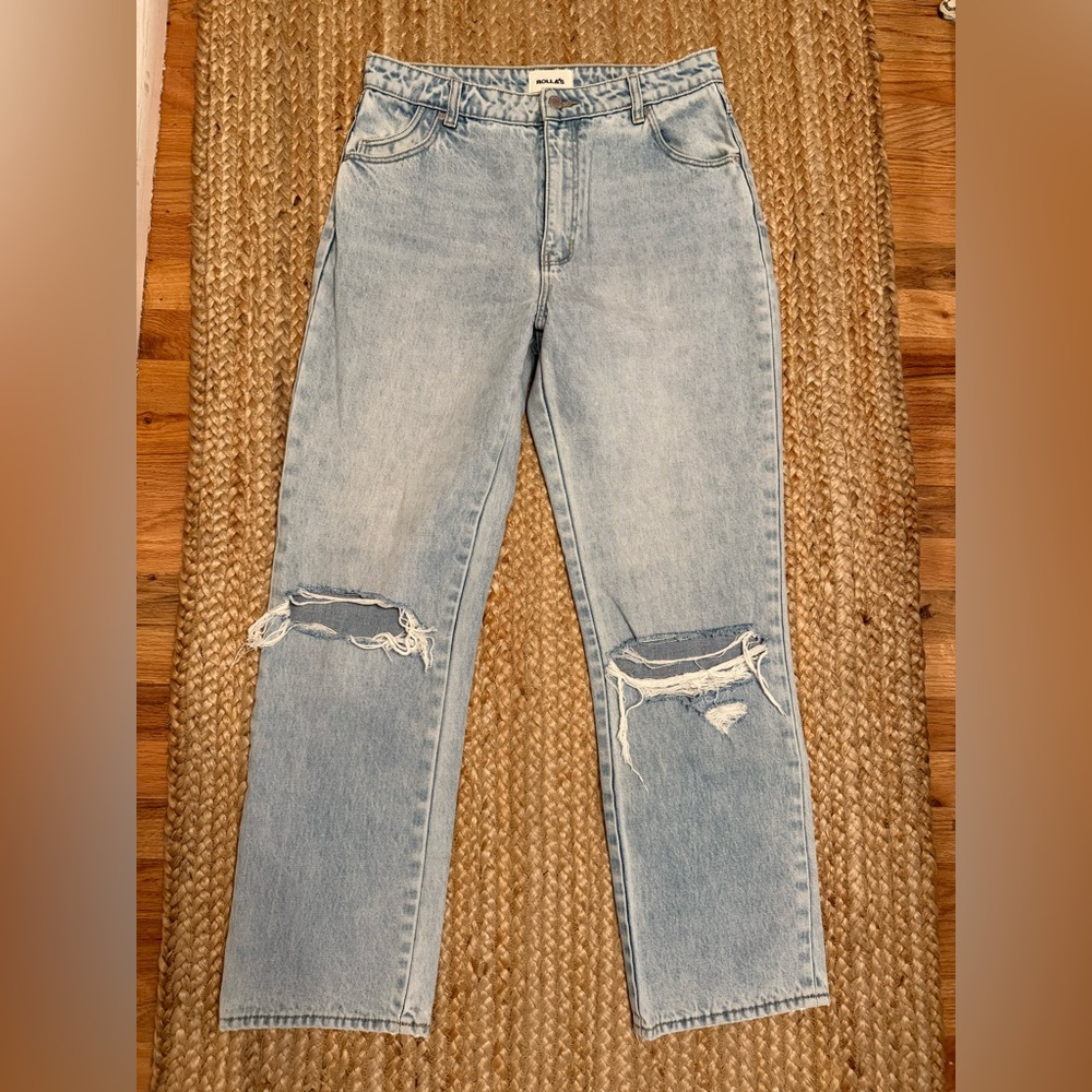 ROLLA’S High Rise Straight Jeans Light Wash